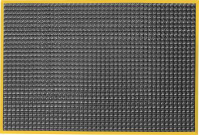 ESD Anti-Fatigue Floor Mat with 2,5 cm Yellow Bevel | Infinity Bubble ESD | Black | 90 x 120 cm